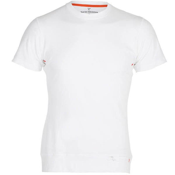 Mens Performance Slim T-shirt in White | front view | Xavier Athletica