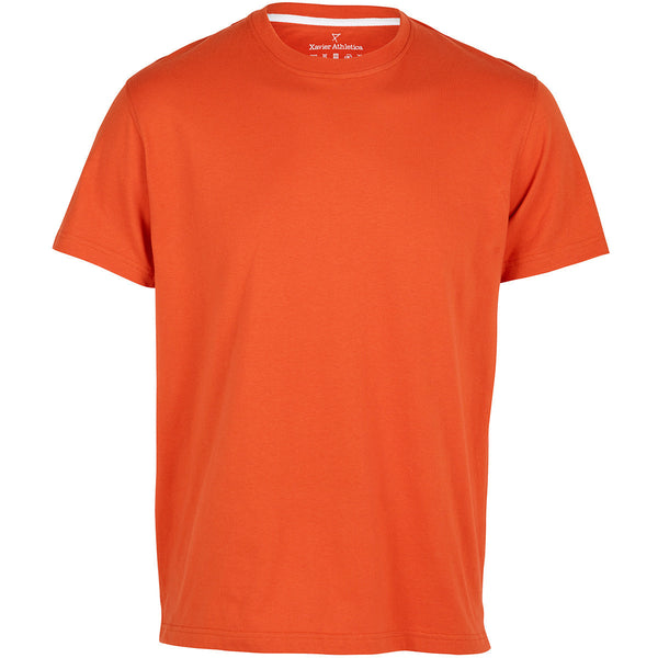Mens Tailor's Tee in Basketball Orange premium cotton | front view | Xavier Athletica